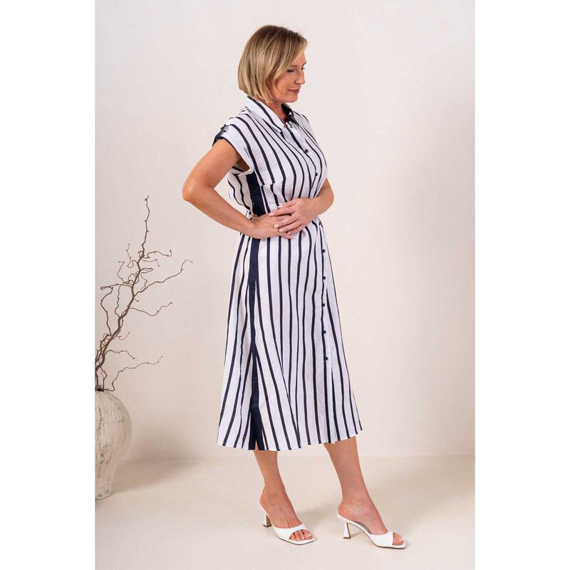 See Saw 100% Linen Ll Collared Btn Thru Dress image number 1